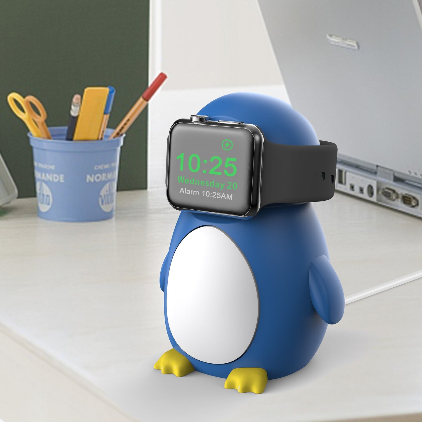 Cartoon Penguin Apple Watch Charging Dock Holder. Charge with a smile!