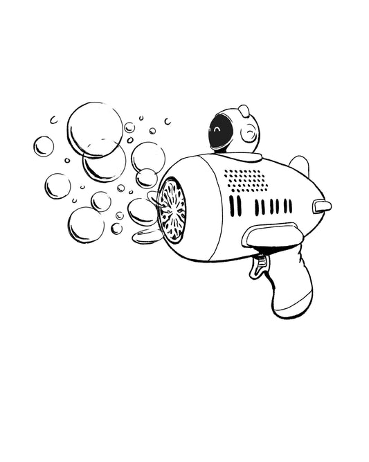 Astronaut Automatic Bubble Machine. Blast off into a world of bubbles!