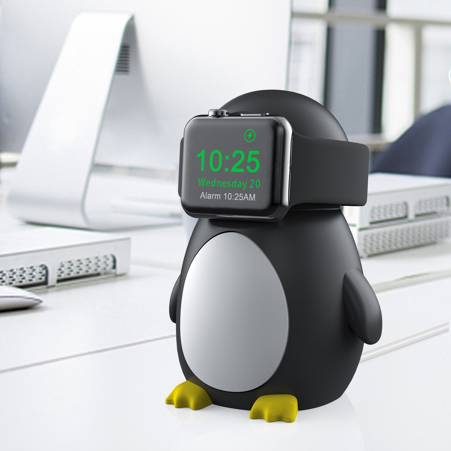 Cartoon Penguin Apple Watch Charging Dock Holder. Charge with a smile!